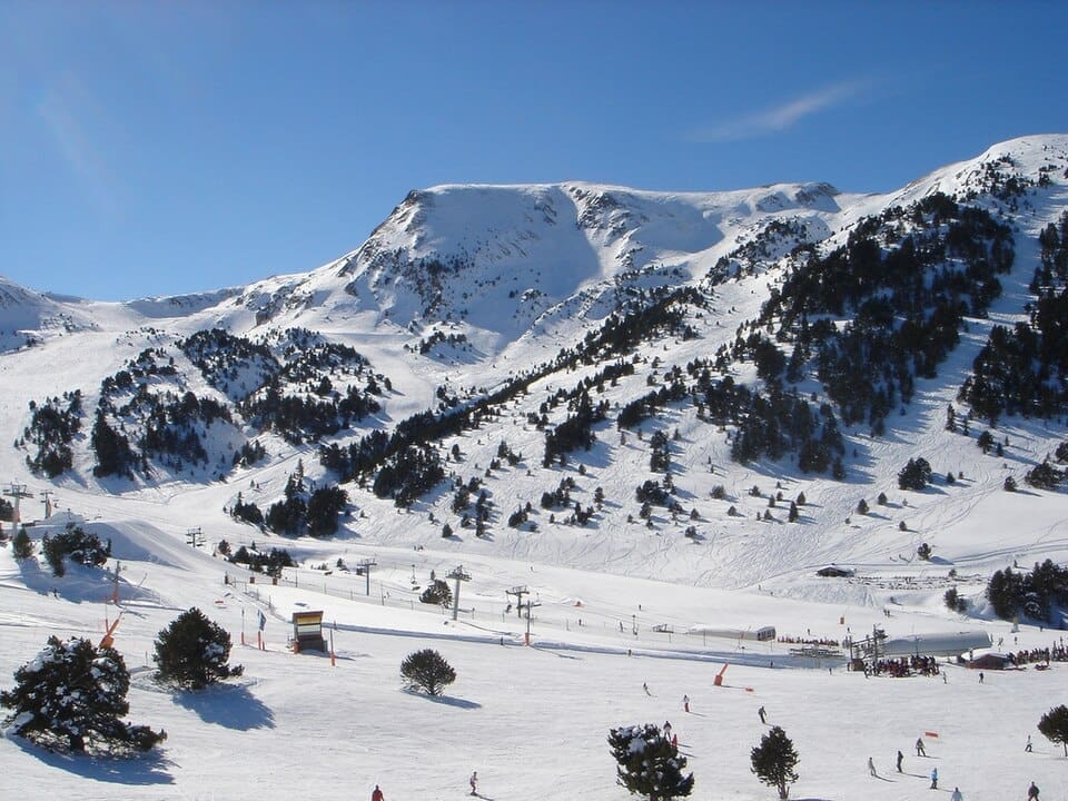 Grandvalira ski resort slopes and mountains in Andorra